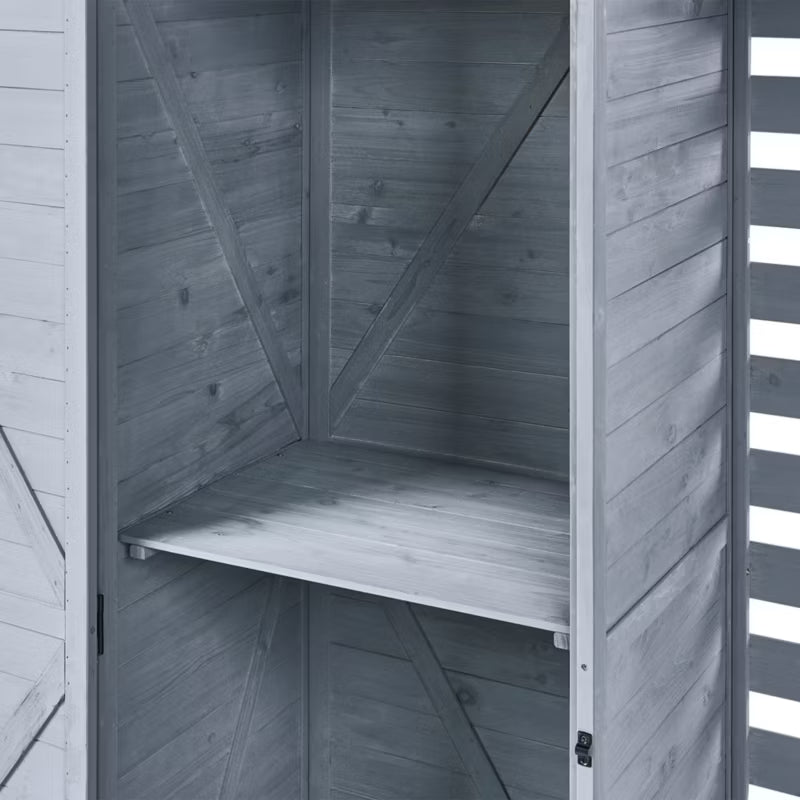 Redskabsskur Cengio 130x57 cm Grå Træ