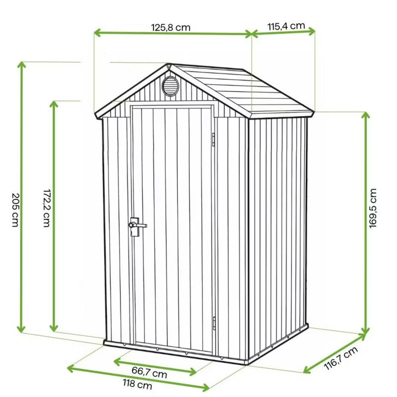 Redskabsskur Darwin 4x4 126x117 cm Brun
