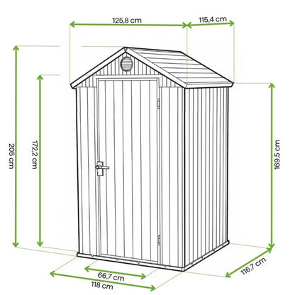 Redskabsskur Darwin 4x4 126x117 cm Brun