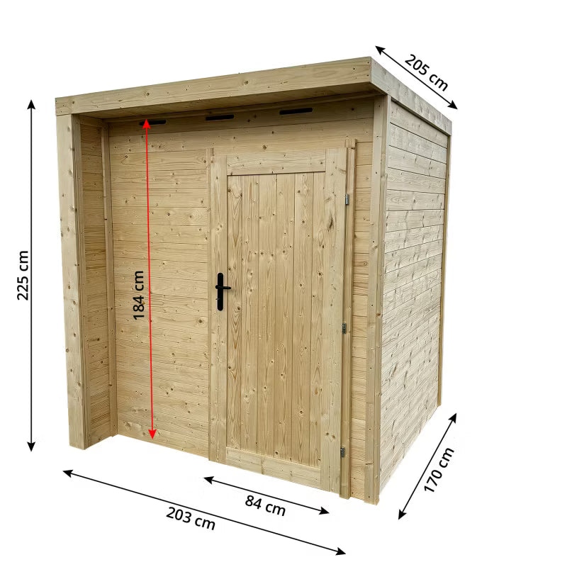 Redskabsskur Handy 203x170 cm Træ Natur