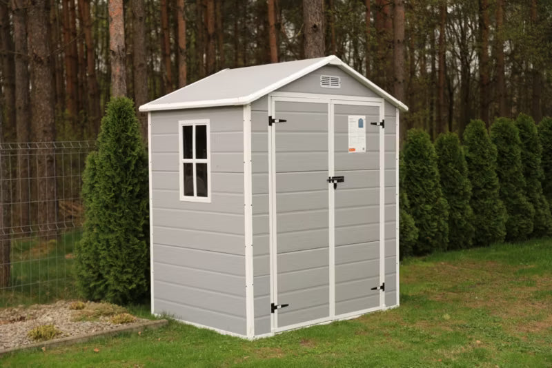 Redskabsskur Hesler 6044 141x141 cm Grå med Vindue