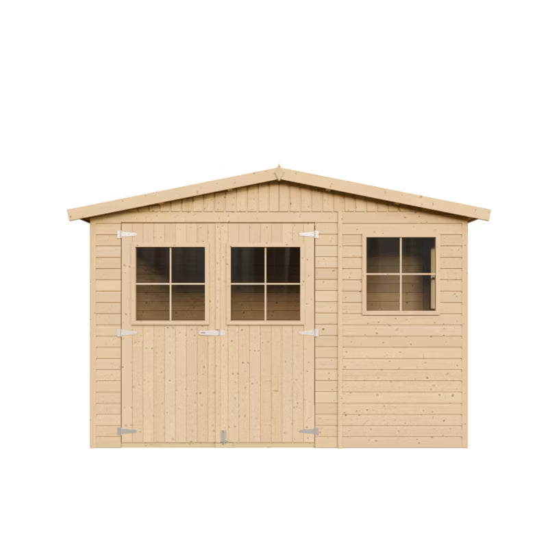 Redskabsskur i Træ 324x216 cm Natur med Gulv