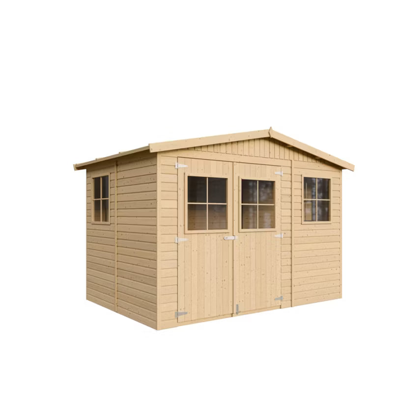 Redskabsskur i Træ 324x216 cm Natur med Gulv