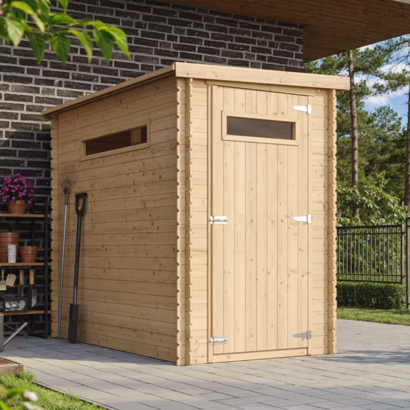 Redskabsskur M306A 144x239 cm Natur Træ 2,63 m²
