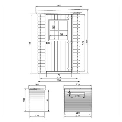 Redskabsskur M306M306G 2,63 m² Natur Træ med Gulv