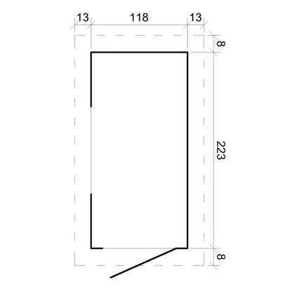 Redskabsskur M306M306G 2,63 m² Natur Træ med Gulv
