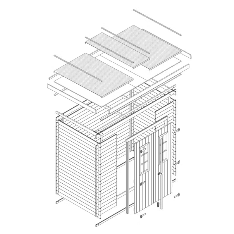 Redskabsskur M311C 2,22 m² Natur Træ