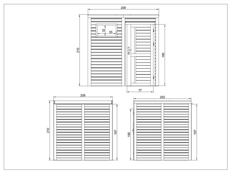 Redskabsskur M325F1 4,20 m² Natur Træ