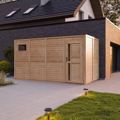 Redskabsskur M327F1 8,16 m² Natur Træ
