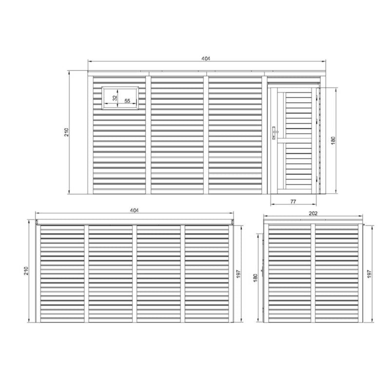 Redskabsskur M327F1 8,16 m² Natur Træ