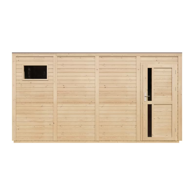 Redskabsskur M327F1+M327G 404x202 cm Træ Natur 8,16 m²