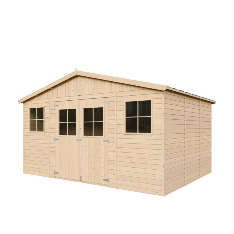 Redskabsskur M331M331G 12 m² Natur Træ med Gulv