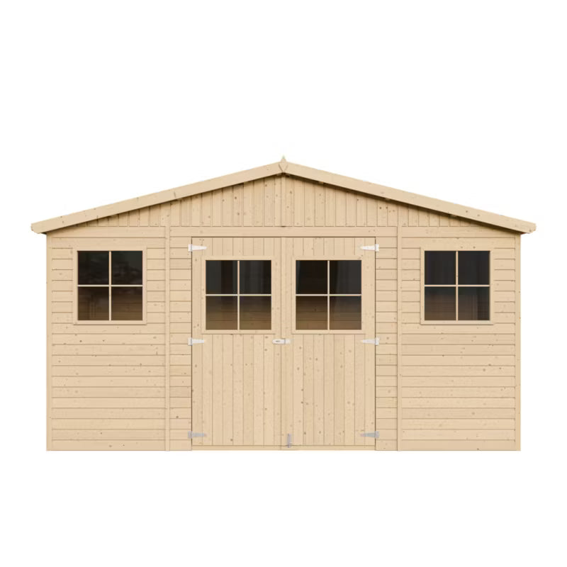 Redskabsskur M332 418x220 cm Træ Natur 8 m²