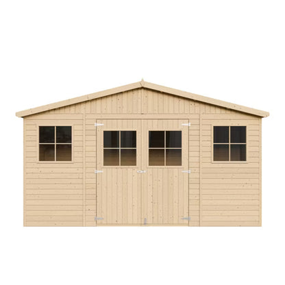 Redskabsskur M332 418x220 cm Træ Natur 8 m²