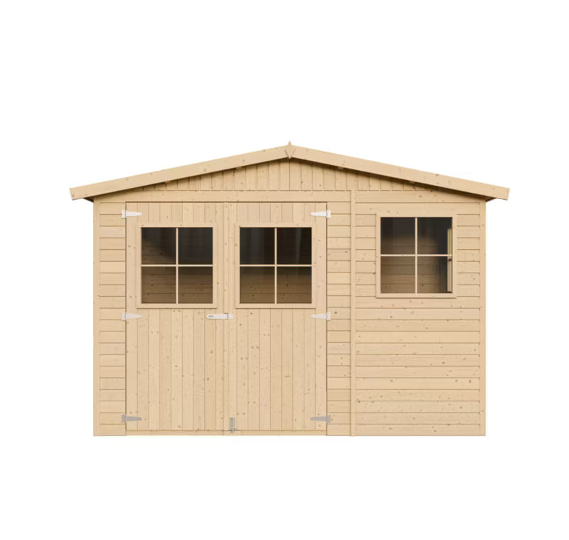 Redskabsskur M334 324x216 cm Træ Natur 6 m²