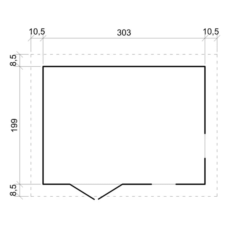 Redskabsskur M334 324x216 cm Træ Natur 6 m²