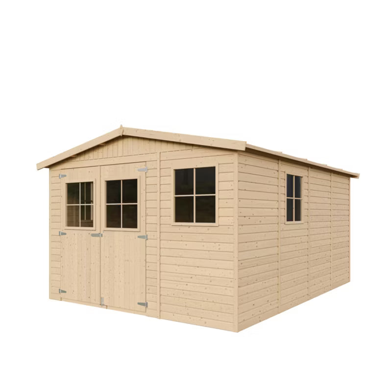Redskabsskur M336 324x416 cm 12 m² Natur Træ
