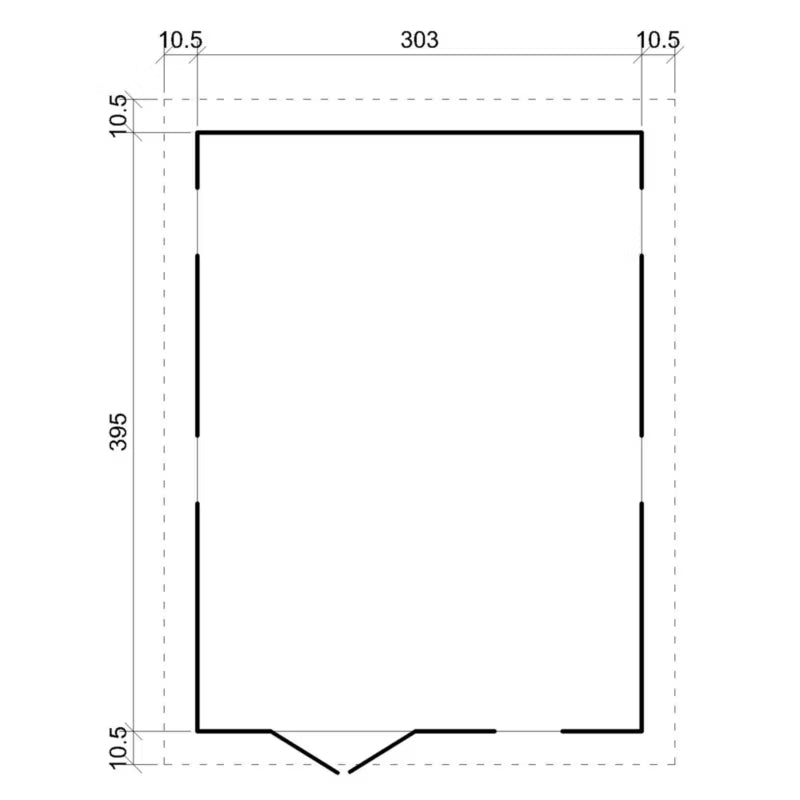 Redskabsskur M336 324x416 cm 12 m² Natur Træ