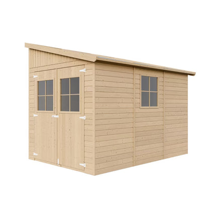 Redskabsskur M339AM339G 218x318 cm Natur Træ med Gulv