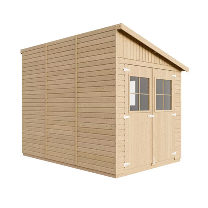 Redskabsskur M339AM339G 218x318 cm Natur Træ med Gulv