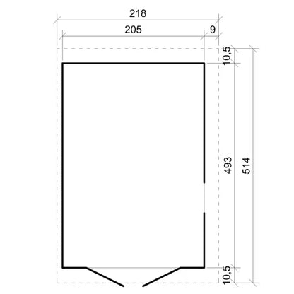 Redskabsskur M341A 218x514 cm Natur Træ 10,1 m²