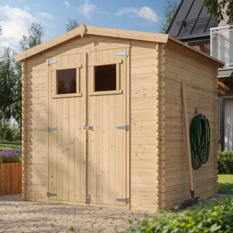 Redskabsskur M343 200x200 cm Natur Træ 3,53 m²