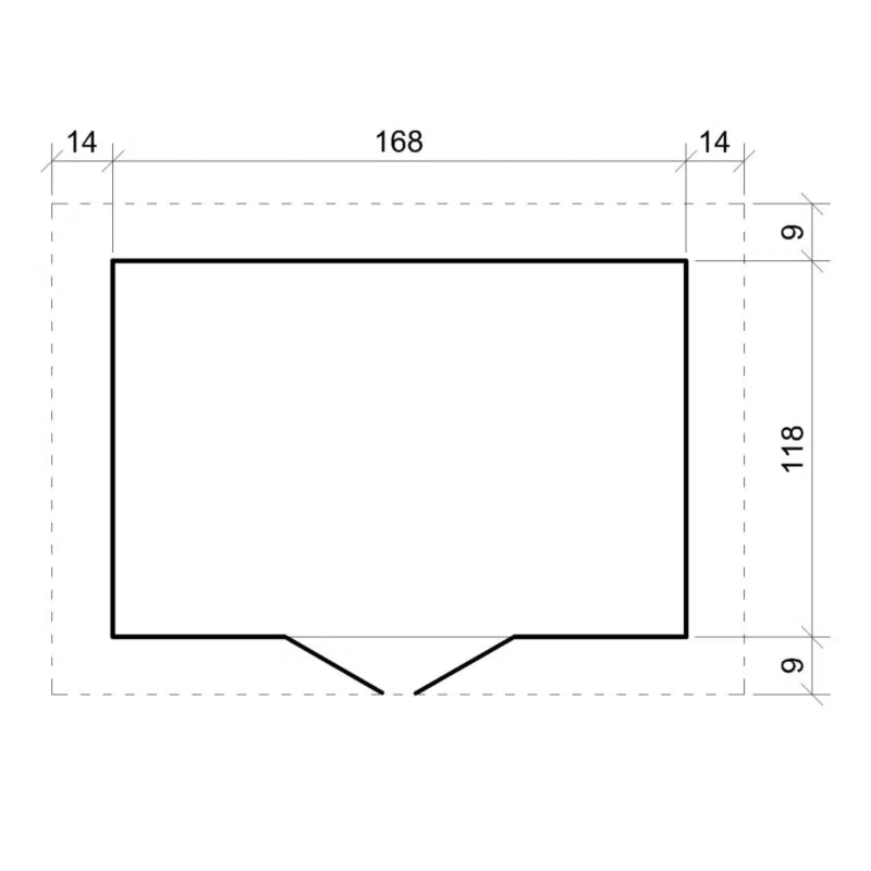 Redskabsskur M367F 196x136 cm Natur Træ 1,98 m²