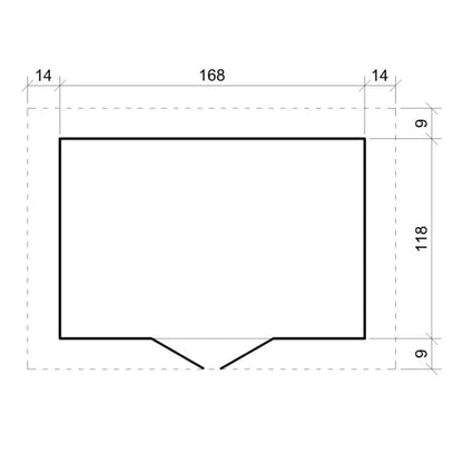 Redskabsskur M367F 196x136 cm Natur Træ 1,98 m²