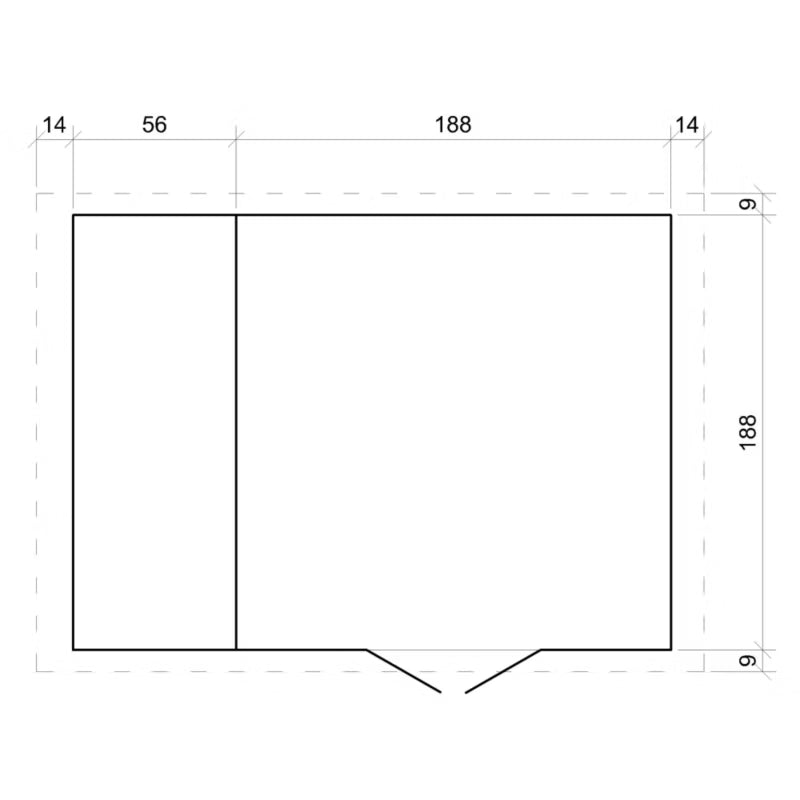 Redskabsskur M386C 272x206 cm Natur Træ