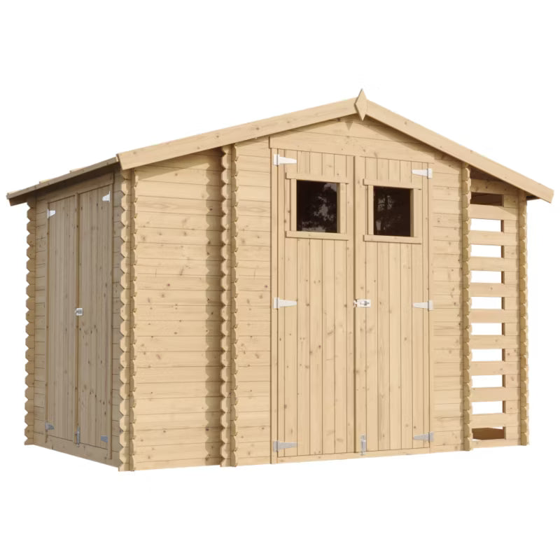 Redskabsskur M389 328x206 cm Natur Træ
