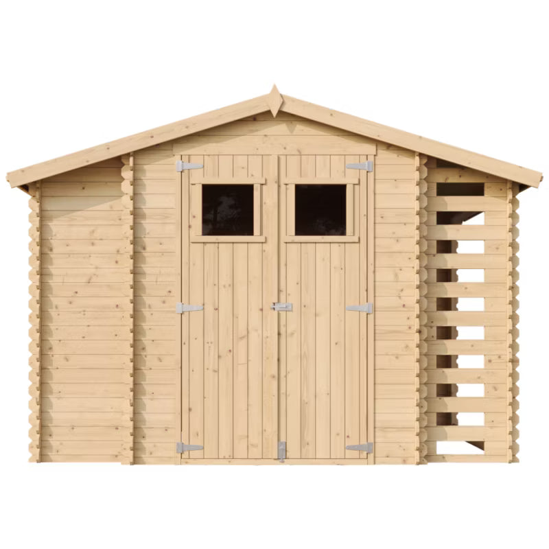 Redskabsskur M389 328x206 cm Natur Træ