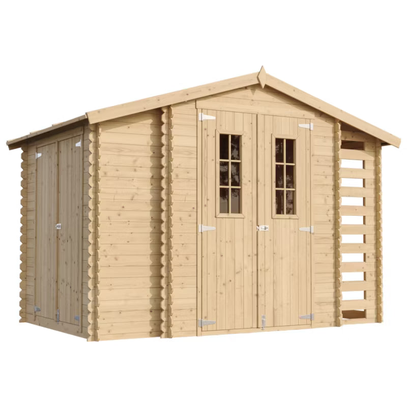 Redskabsskur M389C 328x206 cm Natur Træ
