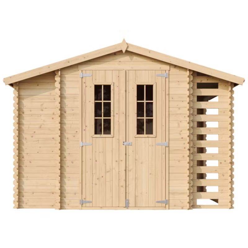 Redskabsskur M389C 328x206 cm Natur Træ