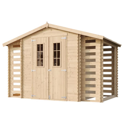 Redskabsskur M391C 328x206 cm Natur Træ 5,47 m²
