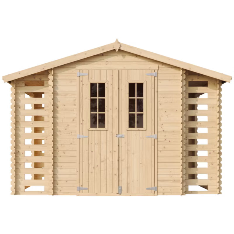 Redskabsskur M391C 328x206 cm Natur Træ 5,47 m²
