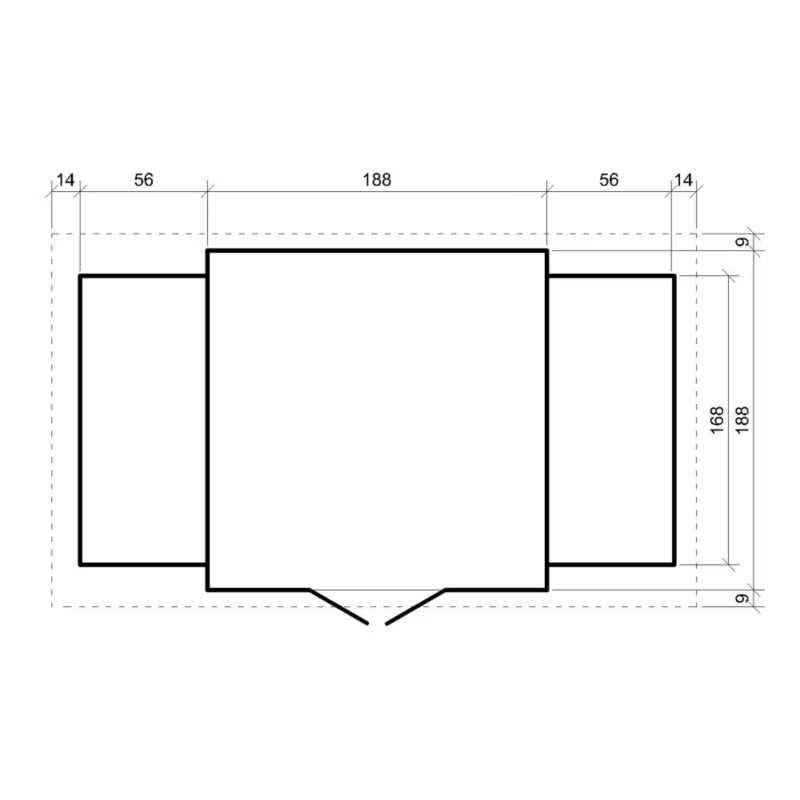 Redskabsskur M391C 328x206 cm Natur Træ 5,47 m²