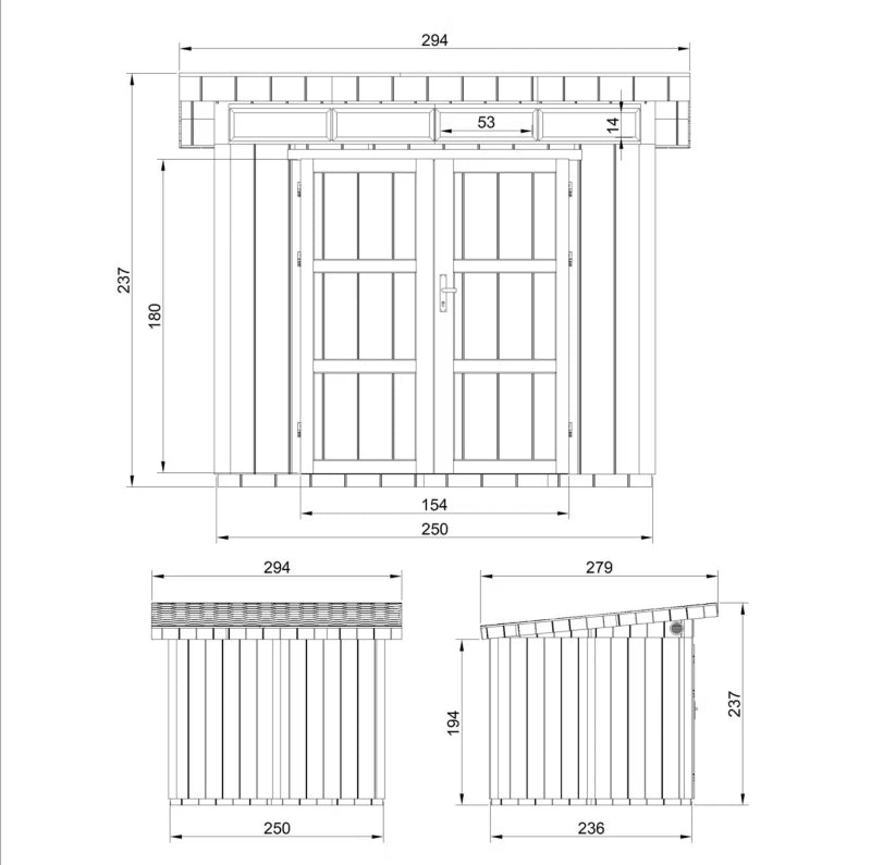 Redskabsskur M903A 6 m² med Gulv Natur
