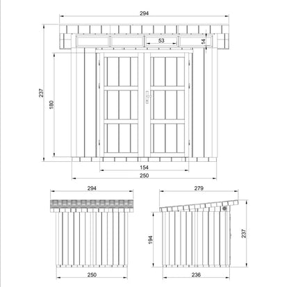 Redskabsskur M903A 6 m² med Gulv Natur