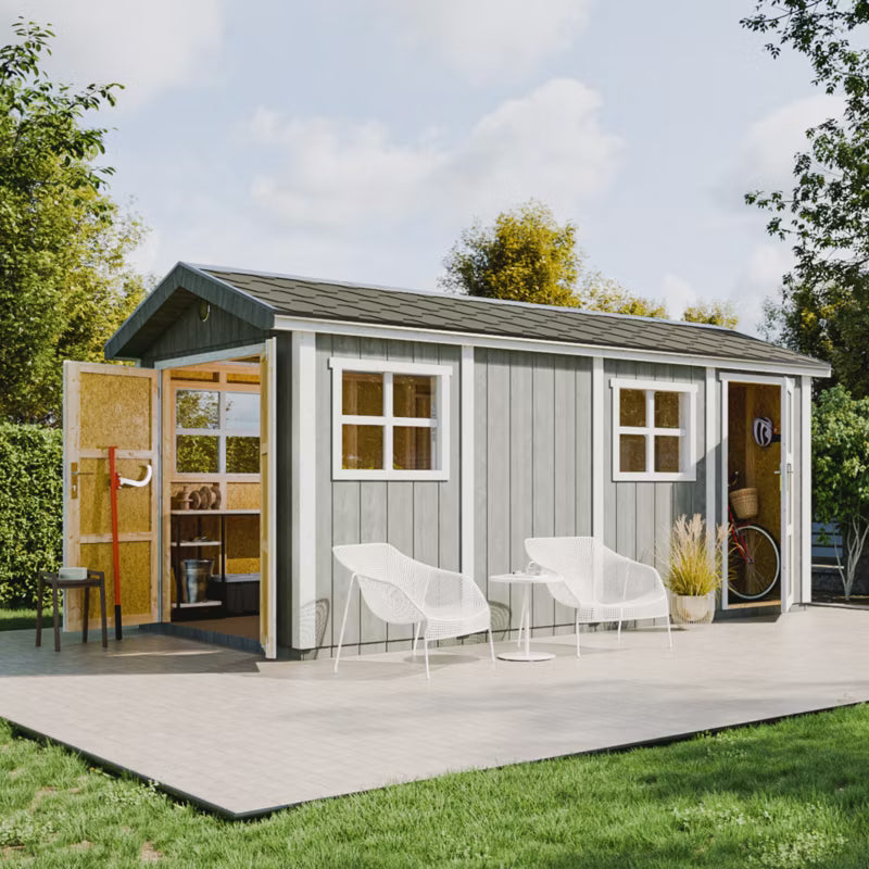 Redskabsskur M915C 11,47 m² med Gulv og Tagpap