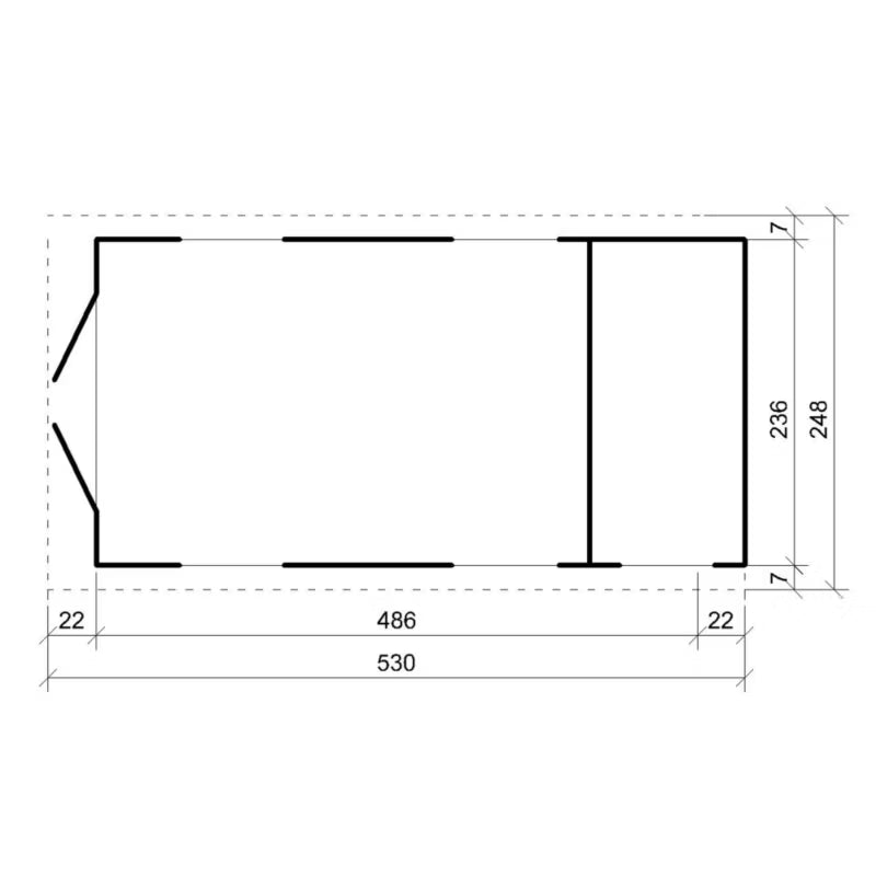 Redskabsskur M915C 11,47 m² med Gulv og Tagpap