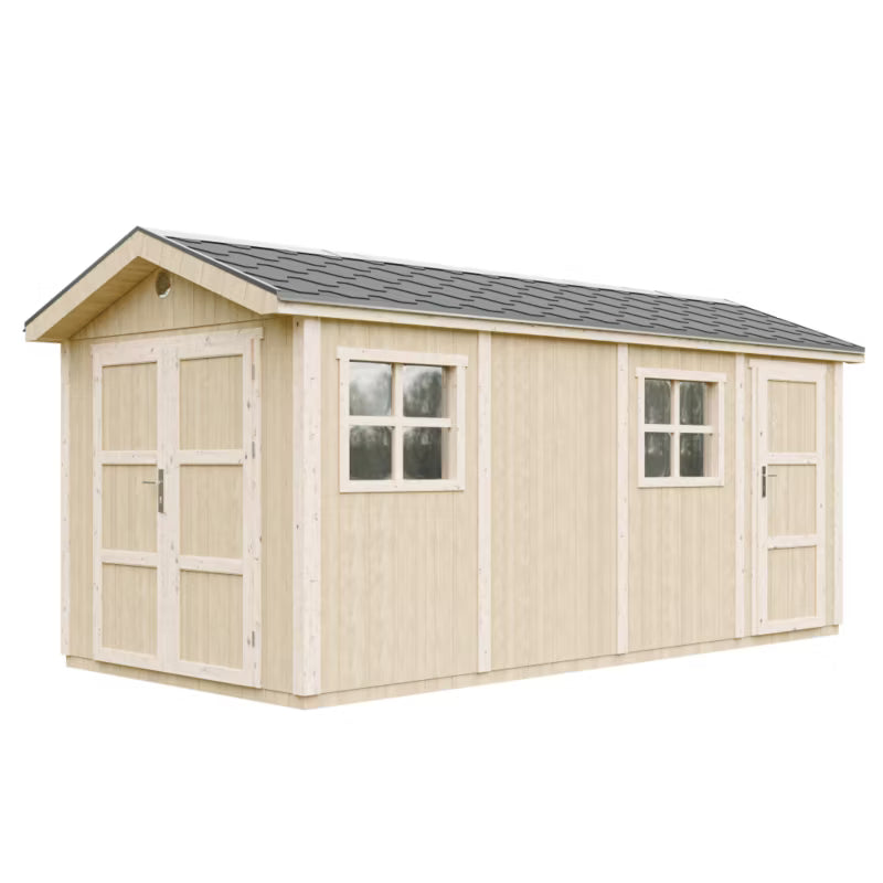 Redskabsskur M915C 11,47 m² med Gulv og Tagpap