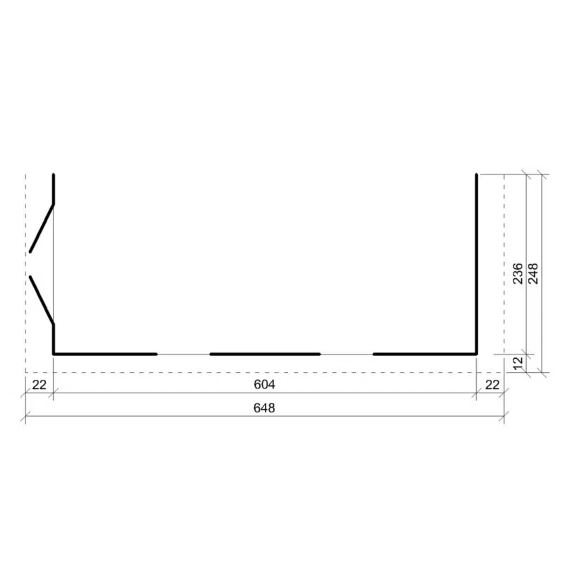 Redskabsskur M941 248x648 cm Grå 14,3 m²