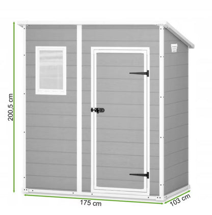 Redskabsskur Manor Pent 6x4 Plastik Grå 200 cm | 7290106922518