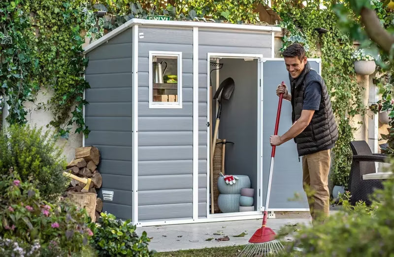 Redskabsskur Manor Pent 6x4 Plastik Grå 200 cm | 7290106922518