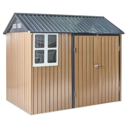 Redskabsskur Nocciano 248x161 cm Brun Stål