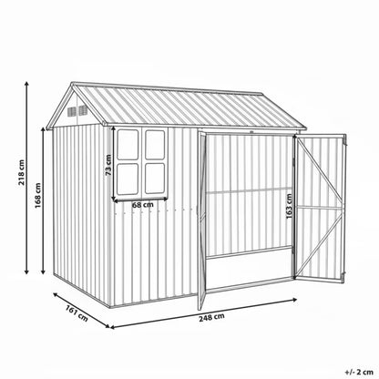Redskabsskur Nocciano 248x161 cm Brun Stål