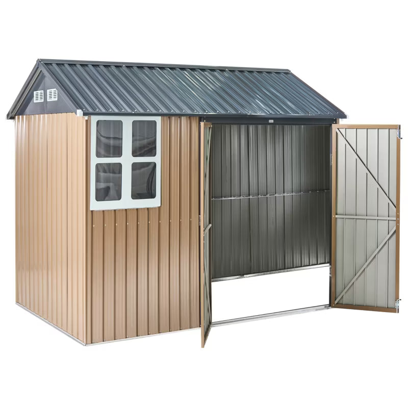 Redskabsskur Nocciano 248x161 cm Brun Stål