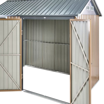 Redskabsskur Nocciano 248x161 cm Brun Stål
