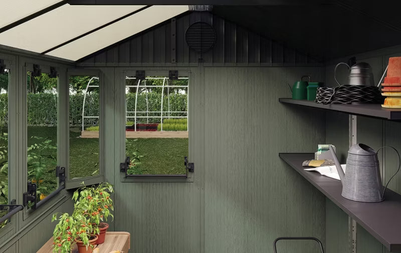 Redskabsskur Potting Shed 190x244 cm Grøn 4,64 m²