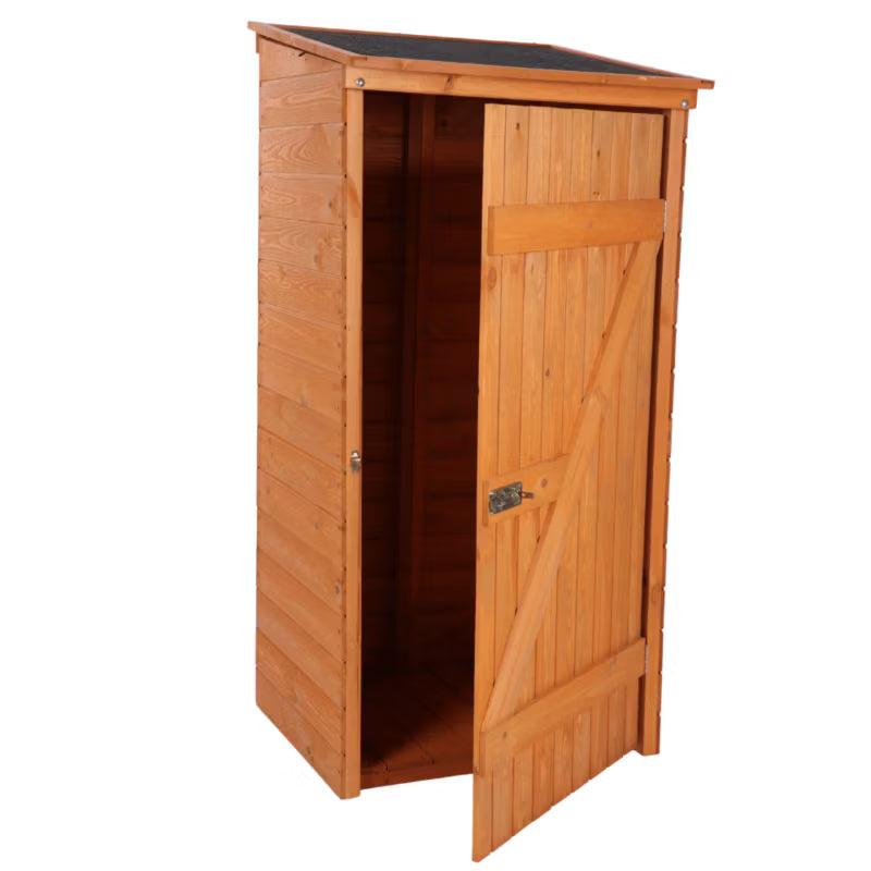 Redskabsskur Træ 149x73x69 cm Brun med Gulv og Tagpap